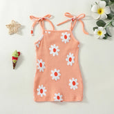 Girls Daisy Flower Waffle Dress